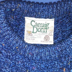 Carraig Donn (Aran) Irish Wool Sweater Kids Large L Pullover Pure New Wool